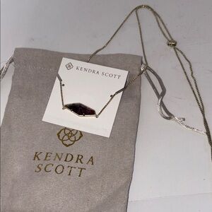 Kendra Scott BETH Goldtone Adjustable Pendant Necklace Crackle Illusion
